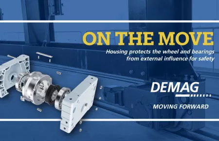 Demag wheel solutions are protected by the wheel block housing to eliminate external influences.