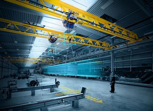 Demag smart-tandem enables the possibility to transport heavy or bulky loads with two cranes and up to four hoists.