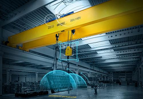 Demag load turning process allows a load weighing up to 50 tons to be turned by up to 180°.