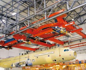 Maximum precision for transporting complete aircraft fuselages