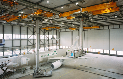 Process cranes for aircraft maintenance