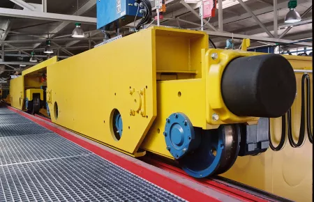8 DWS wheel sets with flanges installed on a 150-tonne double-girder overhead travelling crane
