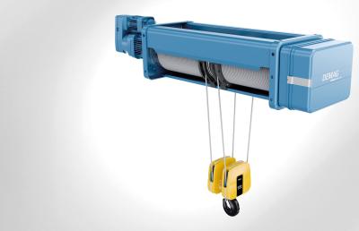 Electric Wire Rope Hoist With Trolley Double Hook High-efficient Limit Switch 