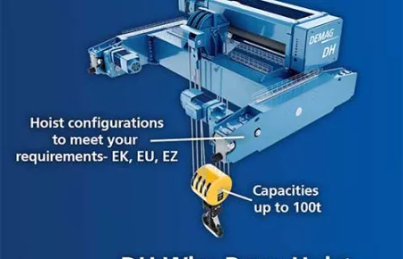 The Demag DH rope hoist is designed for the toughest environments.