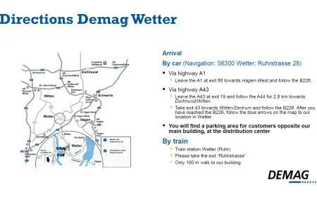 How to get to our plant in Wetter.